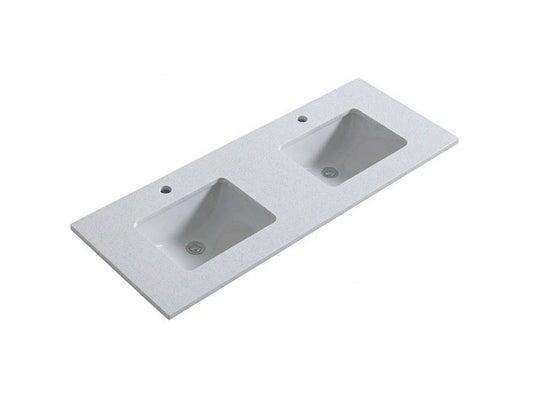 1200 x 460 x 18mm Reconstituted Stone Top with Undermount Double Basins