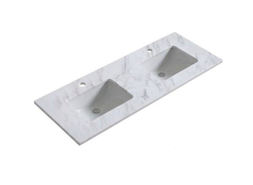 1200 x 460 x 18mm Reconstituted Stone Top with Undermount Double Basins