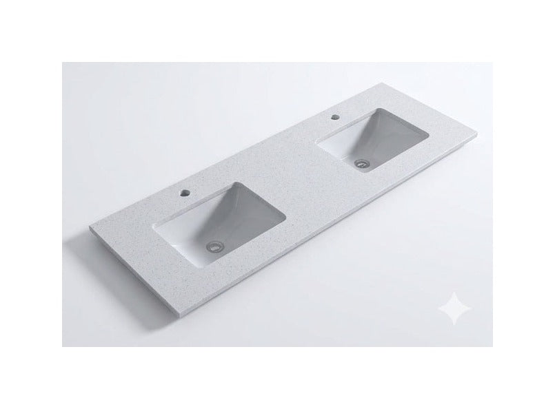 1800 x 460 x 18mm Reconstituted Stone Top with Undermount Double Basins