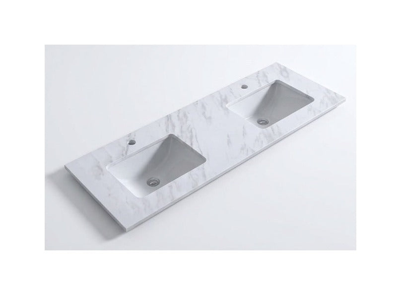 1800 x 460 x 18mm Reconstituted Stone Top with Undermount Double Basins