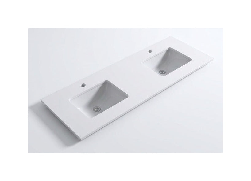 1800 x 460 x 18mm Reconstituted Stone Top with Undermount Double Basins