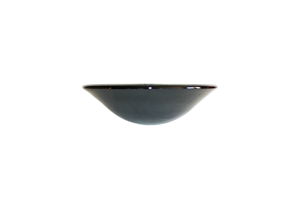 ACACIA 445*140 Brown Speckled Round Tapered Curve Tempered Glass Countertop Vanity Basin