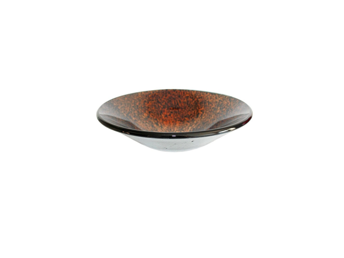 ACACIA 445*140 Brown Speckled Round Tapered Curve Tempered Glass Countertop Vanity Basin