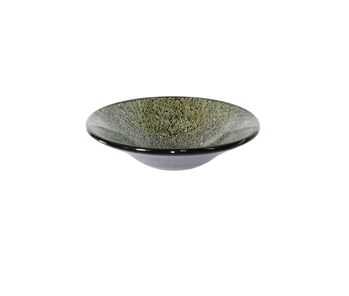 TROJAN 445*140 Black * Silvery Gold Round Tapered Curve Tempered Glass Countertop Vanity Basin