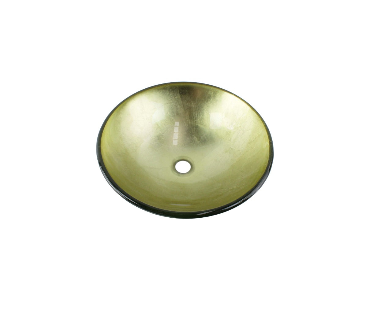PURE GOLD 420*140 Gold Round Tempered Glass Countertop Vanity Basin