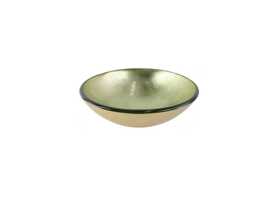 PURE GOLD 420*140 Gold Round Tempered Glass Countertop Vanity Basin