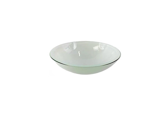 PURE WHITE 420*140 White Round Double Layered Glass Countertop Vanity Basin