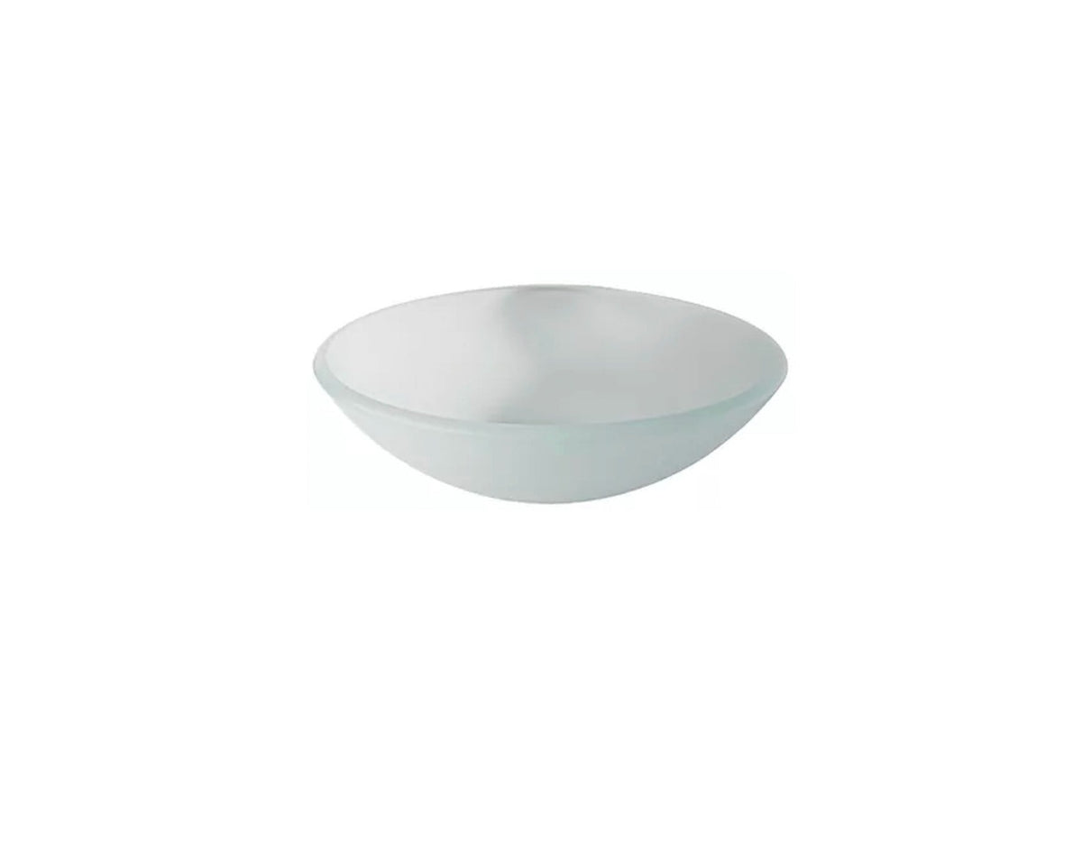 WHITE SHADE 420*140 White Frosted Round Tempered Glass Countertop Vanity Basin