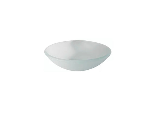 WHITE SHADE 420*140 White Frosted Round Tempered Glass Countertop Vanity Basin