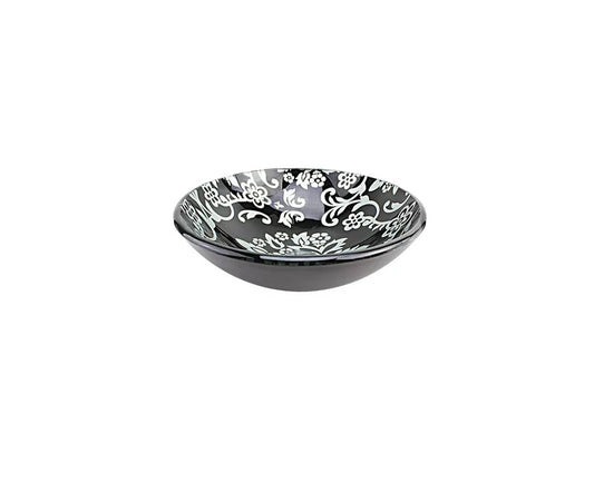 DARK VELVET 420*140 Round Silver Black Tempered Glass Countertop Vanity Basin