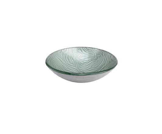 RADISSON 420*140 Silver Round Etched Tempered Glass Countertop Vanity Basin