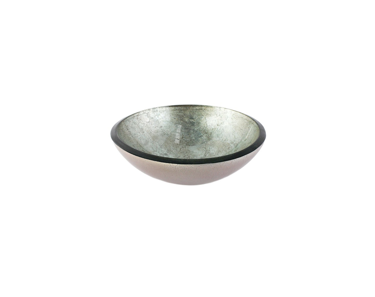 BASTILLE TEXTURED 350*120 Steel * Warm Grey Compact Round Tempered Glass Countertop Vanity Basin