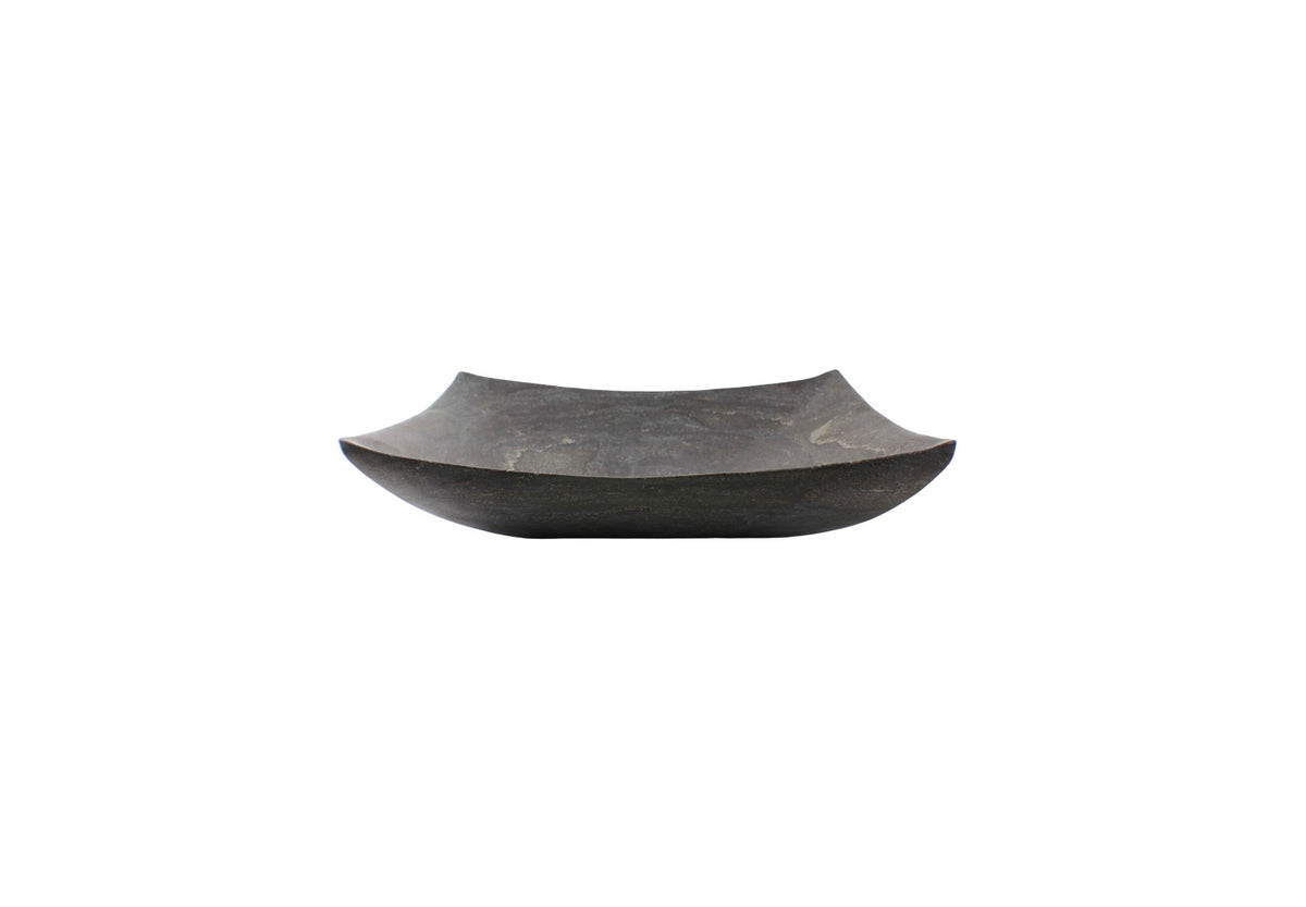 APOLLO CHARCOAL GREY 450*370*130 Rectangle Curve Matte Blue Stone Marble Countertop Vanity Basin