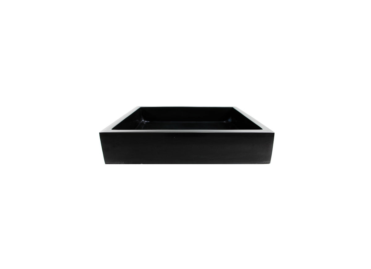 ABYSS 500*400*105 Solid Black Marble Rectangle Low Line Countertop Vanity Basin