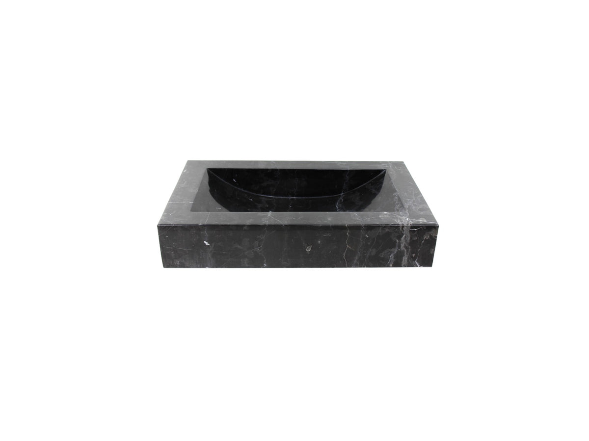MIROM 590*360*110 Black Vein Marble Rectangle Countertop Vanity Basin
