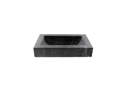 MIROM 590*360*110 Black Vein Marble Rectangle Countertop Vanity Basin