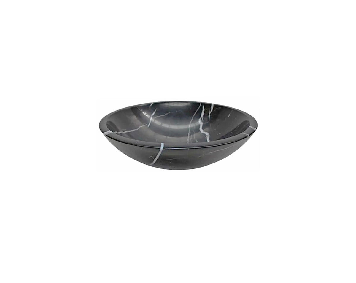 NERO 420*140 Black & White Vein Round Marble Countertop Vanity Basin