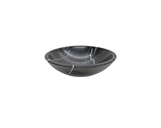 NERO 420*140 Black & White Vein Round Marble Countertop Vanity Basin