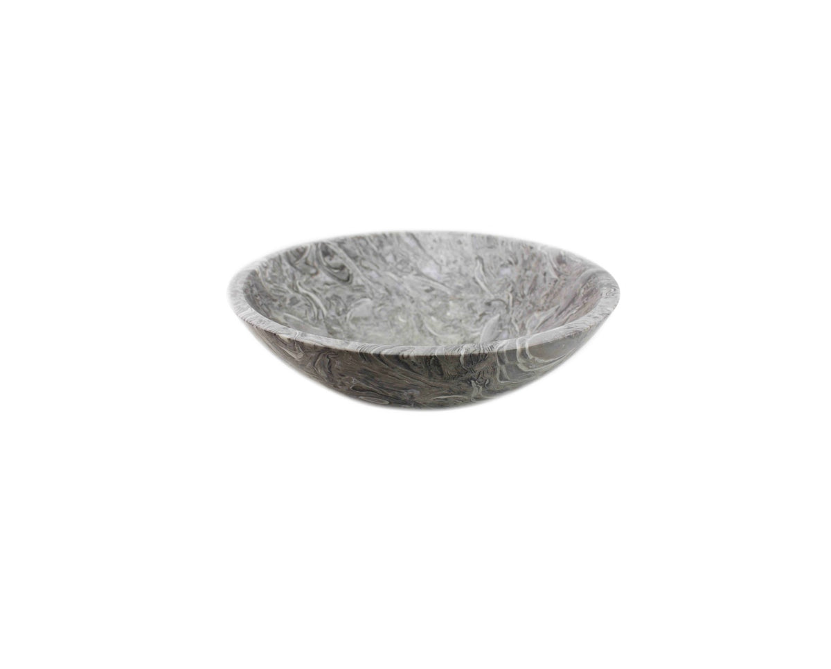 WHELK (MATTE FINISH) 420*140 Whelk Fossil Grey Swirl Round Marble Countertop Vanity Basin