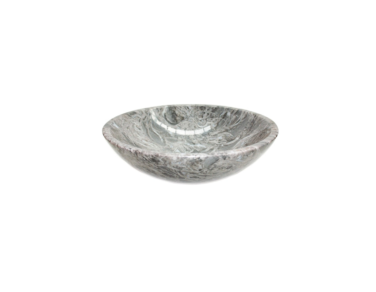 WHELK (POLISH FINISH) 420*140 Whelk Fossil Grey Swirl Round Marble Countertop Vanity Basin