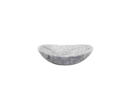 CARRARA TAPERED OVAL 465*365*120/140 White & Grey Vein Tapered Oval Marble Countertop Vanity Basin