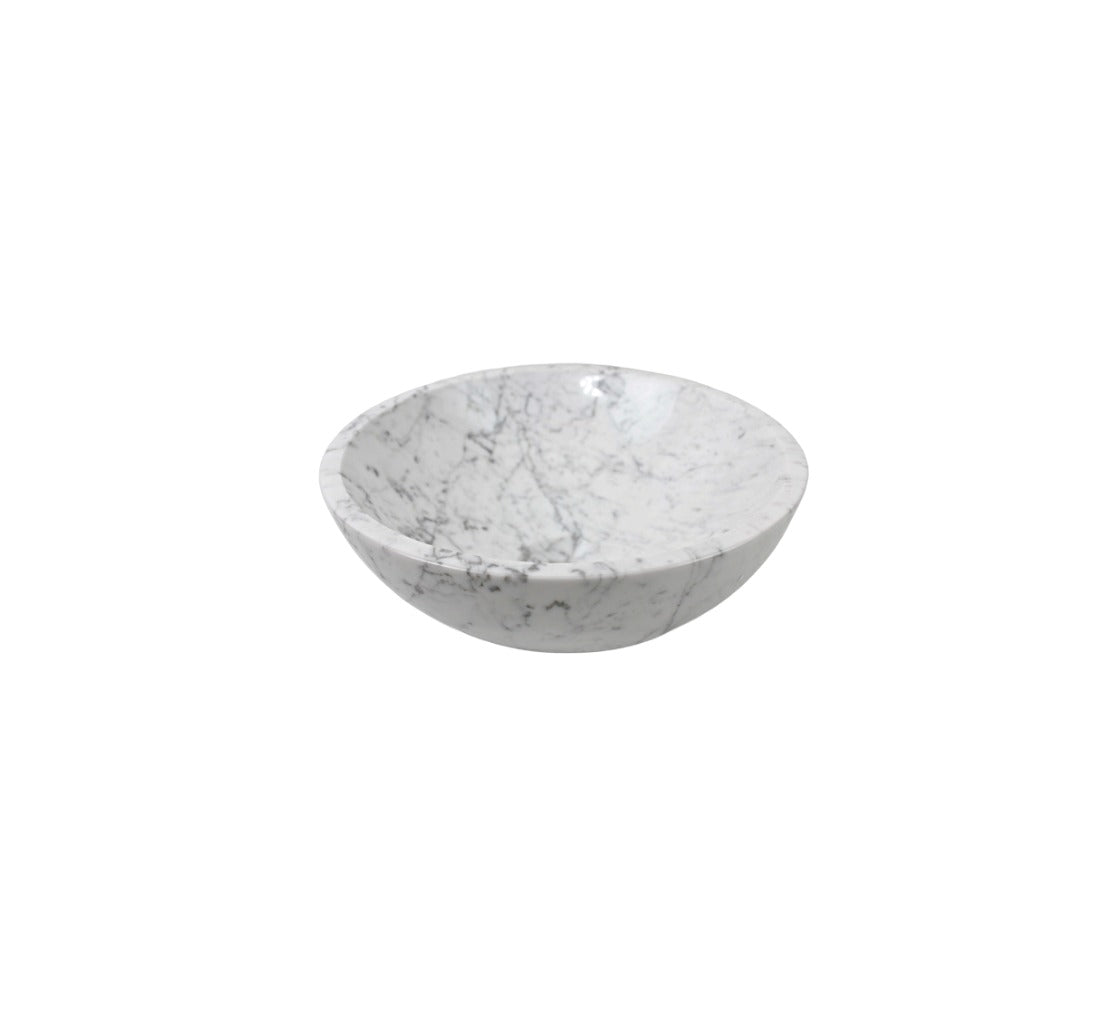 CARRARA ROUND (COMPACT) 320*120 White & Grey Vein Marble Round Countertop Vanity Basin