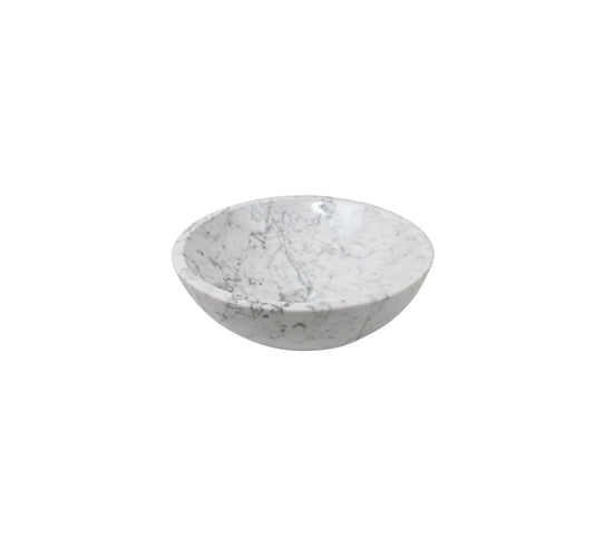 CARRARA ROUND (COMPACT) 320*120 White & Grey Vein Marble Round Countertop Vanity Basin