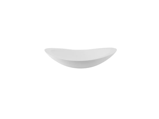 605x380x145 KHEUB Oval Curve Designer Hand Crafted Pure White Reconstituted Solid Stone Countertop Vanity Basin