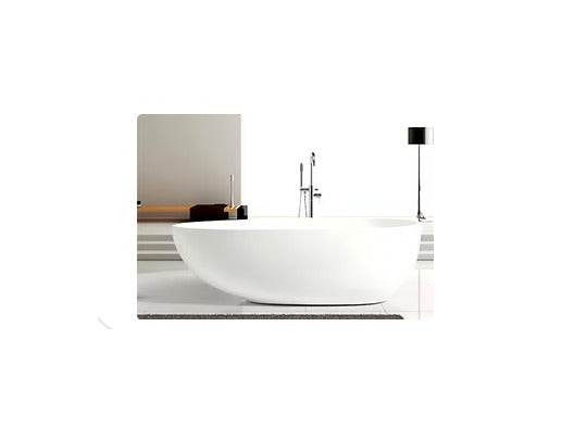 1780x980x570 KHEUB KINGSTON TEARDROP EGG STONE MATTE WHITE FREESTANDING BATHTUB