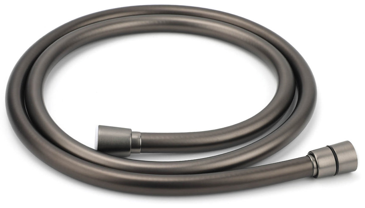 Round Half Shower Rail 200mm head - Available in 5 Colours with Rubber Hose