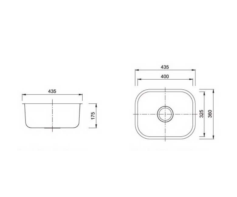435 STAINLESS UNDERMOUNT SINGLE BOWL SINK