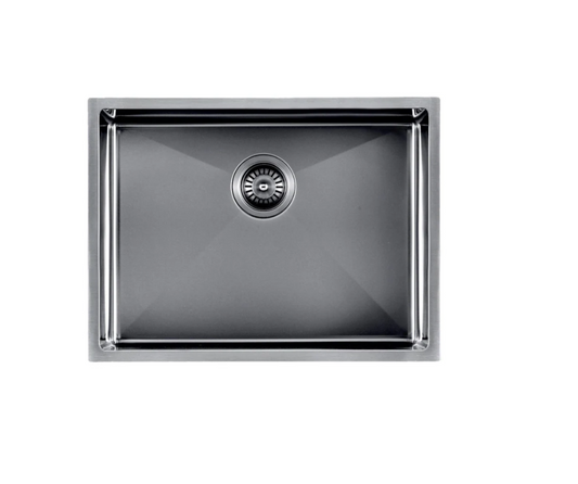 GUNMETAL STAINLESS 600x300 EXTRA DEEP SINGLE BOWL SINK