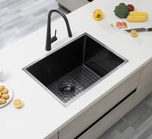 GUNMETAL STAINLESS 600x300 EXTRA DEEP SINGLE BOWL SINK