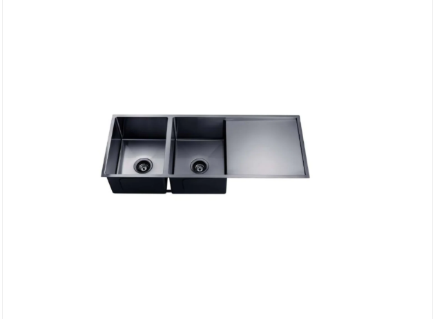 GUNMETAL STAINLESS 1160 DOUBLE BOWL DRAINER SINK