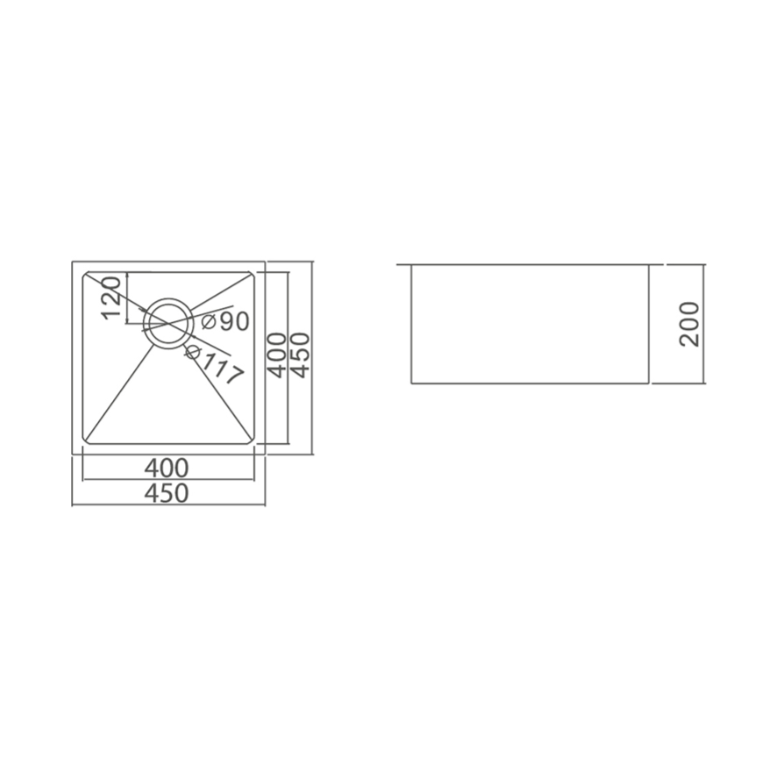 STAINLESS 450 SINGLE BOWL SINK