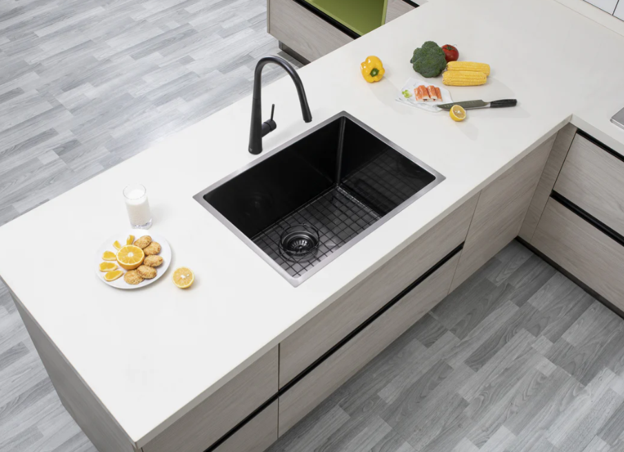 GUNMETAL STAINLESS 600x300 EXTRA DEEP SINGLE BOWL SINK
