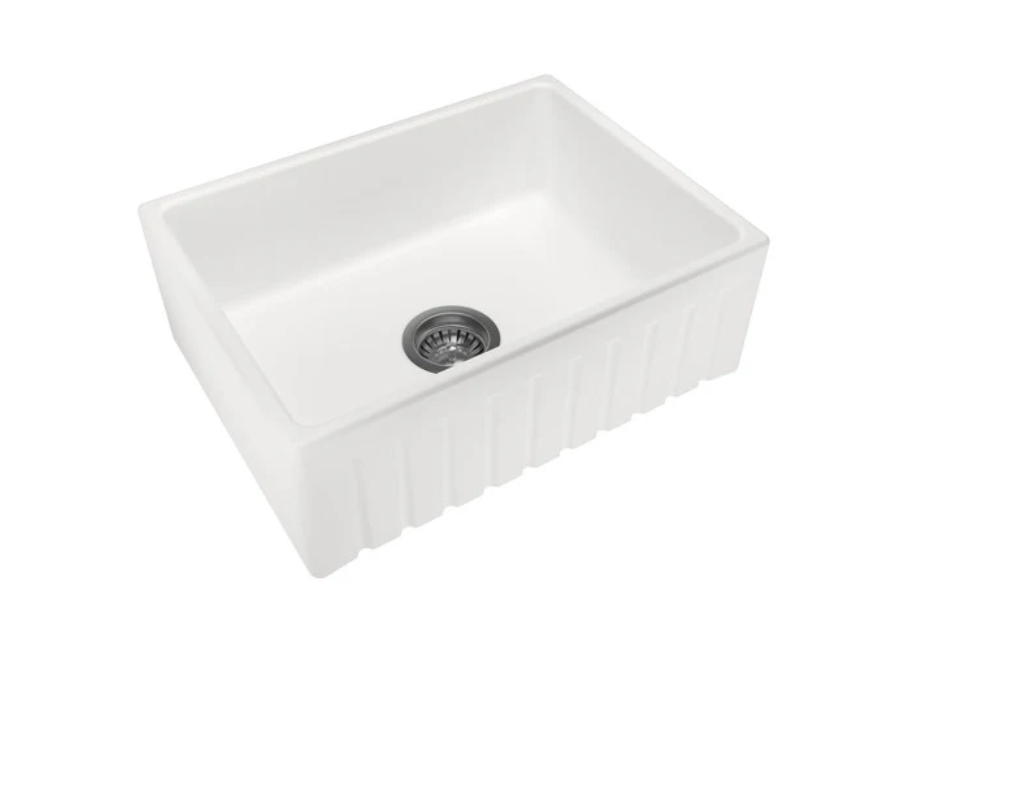 610 SINGLE BOWL FIRECLAY FARMHOUSE SINK GLOSS WHITE