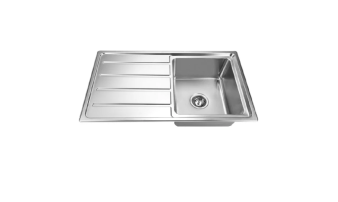 STAINLESS 860 SINGLE BOWL & DRAINER SINK