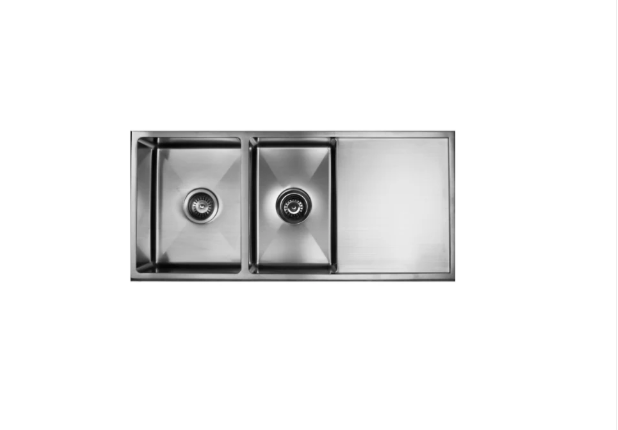 STAINLESS 980 DOUBLE BOWL & DRAINER SINK