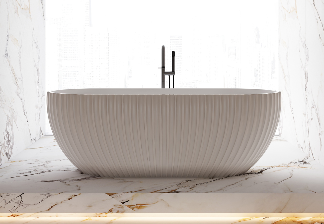 KHEUB CLARENCE 1500 MATTE WHITE FREESTANDING