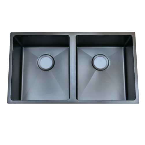 GUNMETAL 760 STAINLESS DOUBLE BOWL SINK