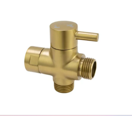 Brushed Gold Toilet Bidet Spray Diverter Tee