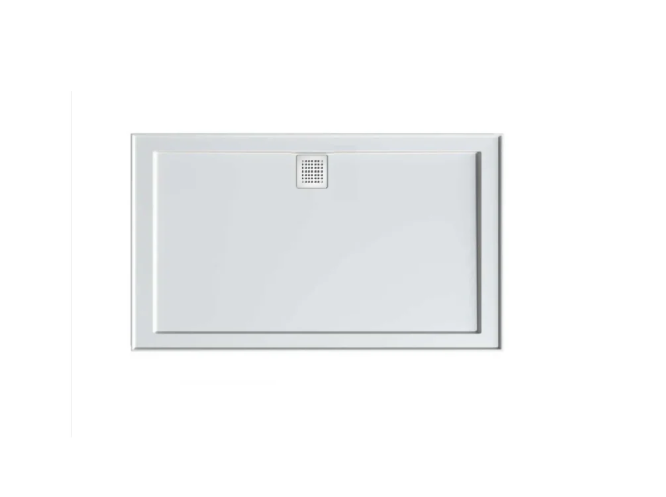 1500 x 900 POLYMARBLE SHOWER BASE - rear outlet waste