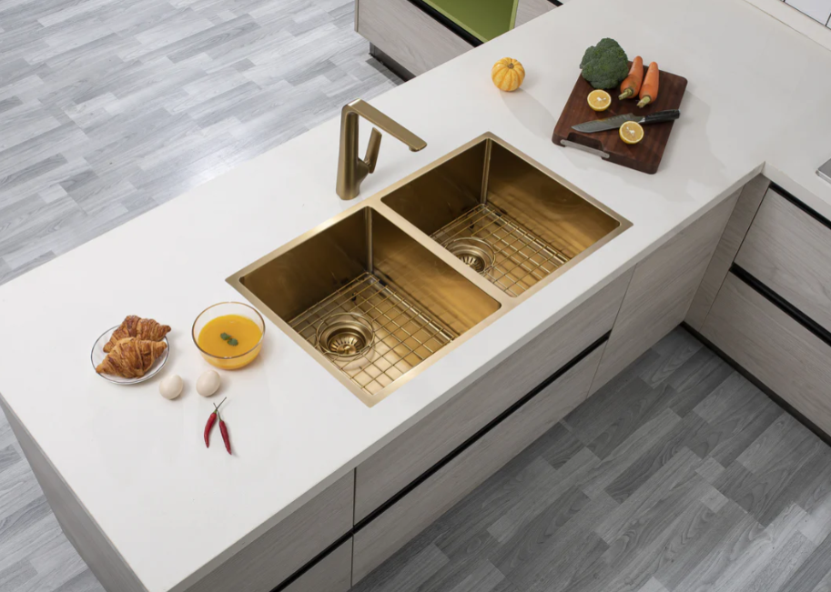 GOLD STAINLESS 770 DOUBLE BOWL SINK