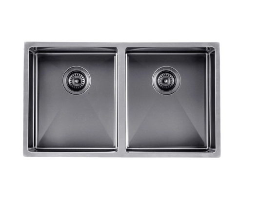 GUNMETAL STAINLESS 820 DOUBLE BOWL SINK