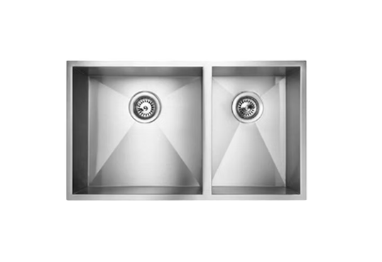 BRUSHED STAINLESS 775 DOUBLE BOWL SINK