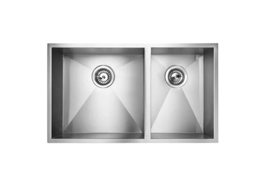 BRUSHED STAINLESS 775 DOUBLE BOWL SINK