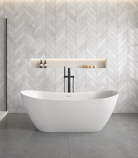 KHEUB SLUKA 1500 OVAL CURVE GLOSS WHITE WITH OVERFLOW