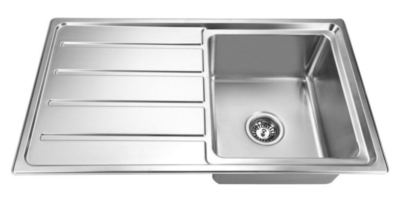 STAINLESS 860 SINGLE BOWL & DRAINER SINK