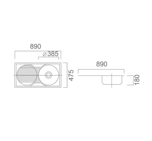 STAINLESS 890 DOUBLE BOWL SINK
